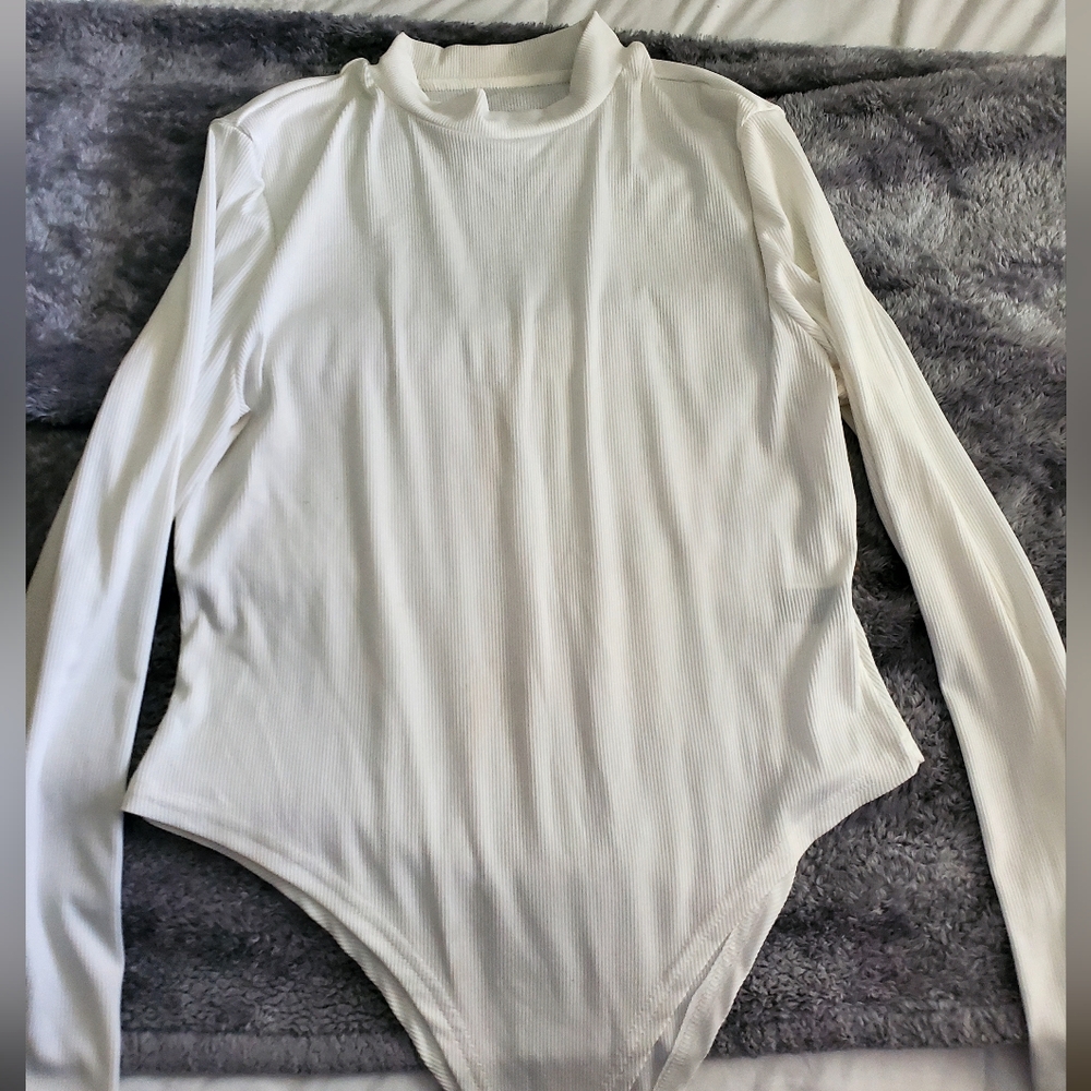 Shein Mock Neck Robbed Bodysuit